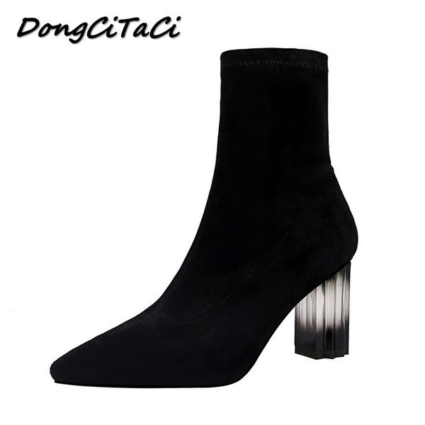 dongcitaci autumn winter booties women high heels boots shoes clear thick heels pumps solid party wedding ankle boots, Black
dongcitaci autumn winter booties women high heels boots shoes clear thick heels pumps solid party wedding ankle boots, Black