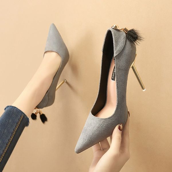 suede lady shoes pointed toe high heels women party shoes slip-on .5cm banquet single shoes 608-15, Black
suede lady shoes pointed toe high heels women party shoes slip-on .5cm banquet single shoes 608-15, Black