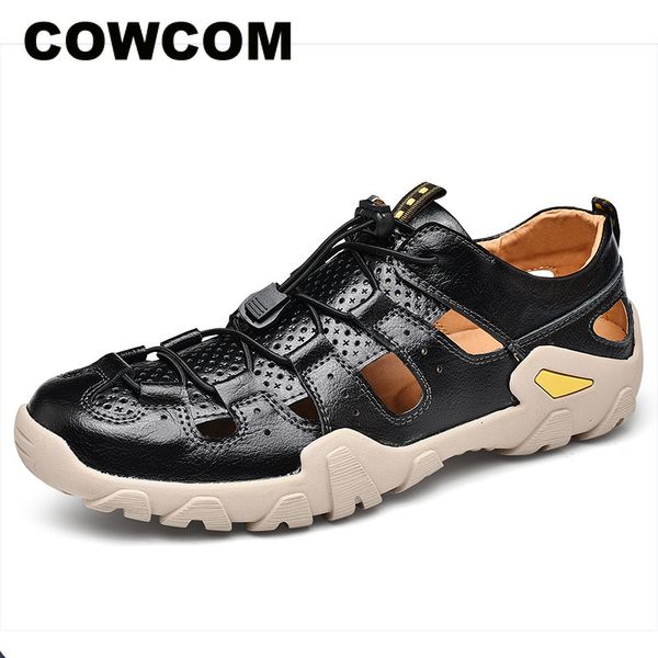 cowcom large size man leather sandals mountaineering shoes hollowed summer leather climbing mountain wading hiking sandals clk, Black
cowcom large size man leather sandals mountaineering shoes hollowed summer leather climbing mountain wading hiking sandals clk, Black