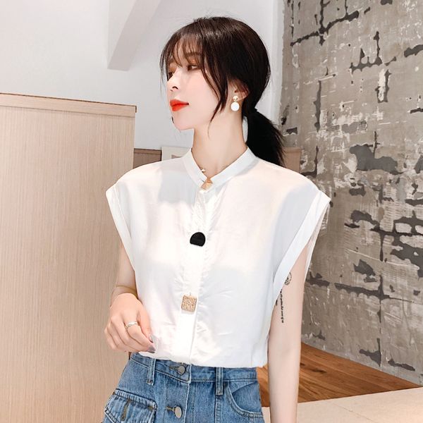 women's blouses & shirts 2021 summer lace hollow out back perspective blouse shirt chiffon split button sleeveless vest, White
women's blouses & shirts 2021 summer lace hollow out back perspective blouse shirt chiffon split button sleeveless vest, White