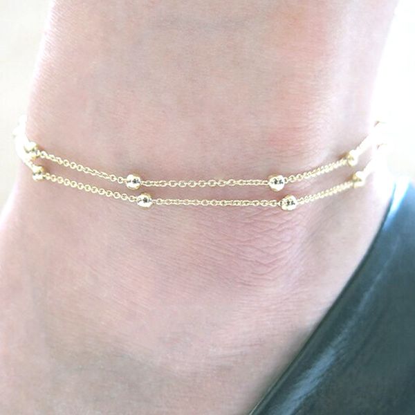 european and american foreign ornament anklet double layer chain beads anklet, Red;blue
european and american foreign ornament anklet double layer chain beads anklet, Red;blue