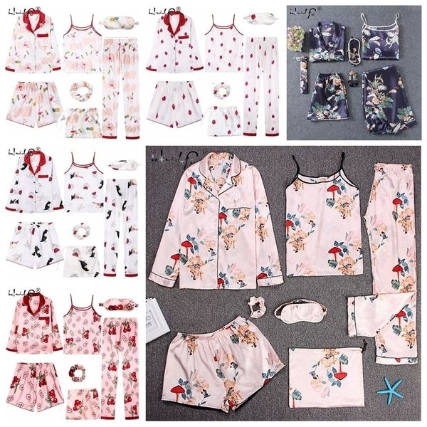 pajamas for women femme lingeries 7 pyjamas womens pieces pink pajamas sets satin silk homewear sleepwear pyjamas set pijamas for woman, Black;red
pajamas for women femme lingeries 7 pyjamas womens pieces pink pajamas sets satin silk homewear sleepwear pyjamas set pijamas for woman, Black;red