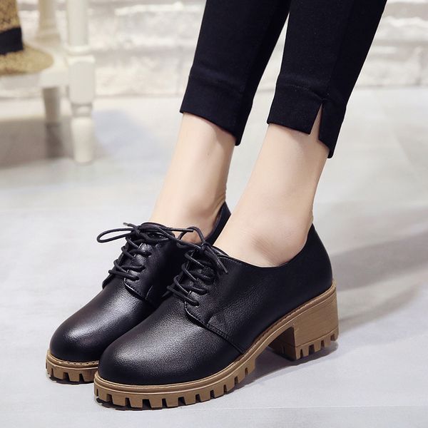 new autumn fashion casual shoes woman pu leather lace up women shoes female oxfords plus size high heels platform ladies shoes, Black
new autumn fashion casual shoes woman pu leather lace up women shoes female oxfords plus size high heels platform ladies shoes, Black
