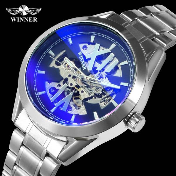 winner official automatic watch men fashion skeleton mechanical watches stainless metal strap blue mirror case new, Slivery;brown
winner official automatic watch men fashion skeleton mechanical watches stainless metal strap blue mirror case new, Slivery;brown