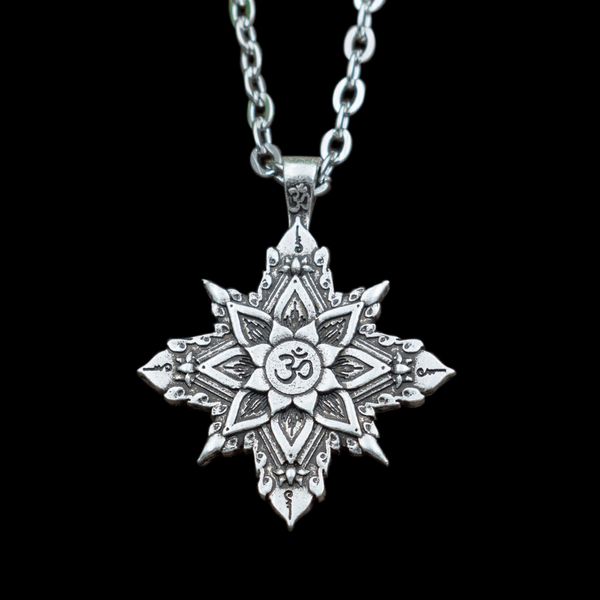 sanlan mandal ohm necklace lotus yoga spiritual pendant charm jewellery 1pcs, Silver
sanlan mandal ohm necklace lotus yoga spiritual pendant charm jewellery 1pcs, Silver