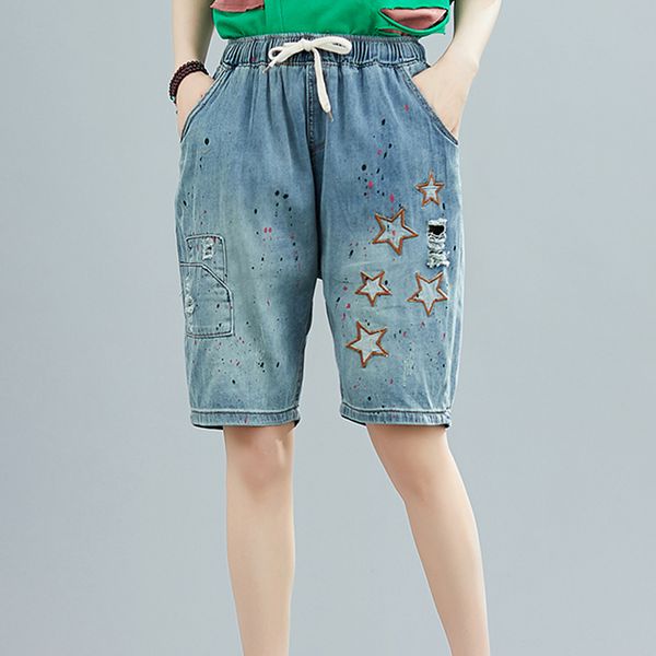 women shorts jeans denim pants bottoms big loose distressed holesembroidery stars fashion casual for spring summer bo21441541, Blue
women shorts jeans denim pants bottoms big loose distressed holesembroidery stars fashion casual for spring summer bo21441541, Blue
