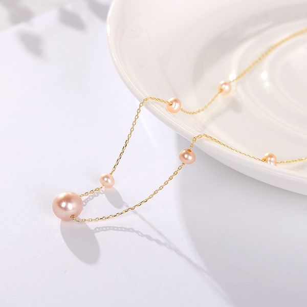 pink natural freshwater pearl necklace for women 7 beads baroque pearl necklace jewelry 40cm length fine jewelry, Silver
pink natural freshwater pearl necklace for women 7 beads baroque pearl necklace jewelry 40cm length fine jewelry, Silver