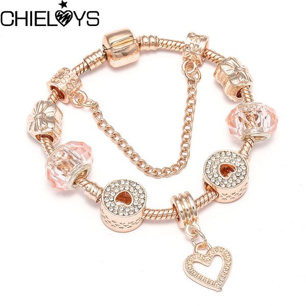 chieloys 2019 new rose gold heart beads charm bracelet for women heart dangle fit brand bracelets femme pulseras jewelry, Golden;silver
chieloys 2019 new rose gold heart beads charm bracelet for women heart dangle fit brand bracelets femme pulseras jewelry, Golden;silver