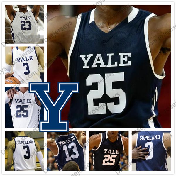 

custom yale college баскетбол любое имя номер синий белый серый 25 miye oni 3 алекс коупленд 32 блейк рейнольдс мужчины молодежь малыш джерс, Black