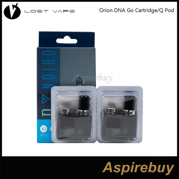 Аутентичные Потерянный Vape Orion DNA Go Cartridge 2ml 0.25ohm 0.5ohm Потерянный Vape Orion Q Pod 1.0ohm Замена 2шт / уп