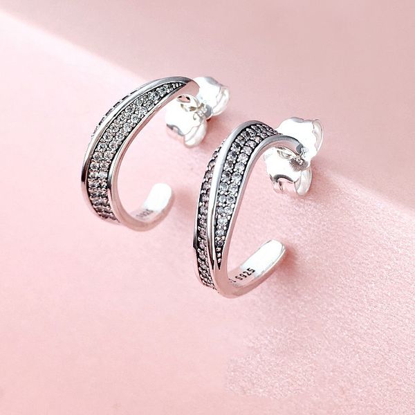 new wavy earrings 925 sterling silver for pandora jewelry fashion elegant ladies earrings with original box, Golden;silver
new wavy earrings 925 sterling silver for pandora jewelry fashion elegant ladies earrings with original box, Golden;silver