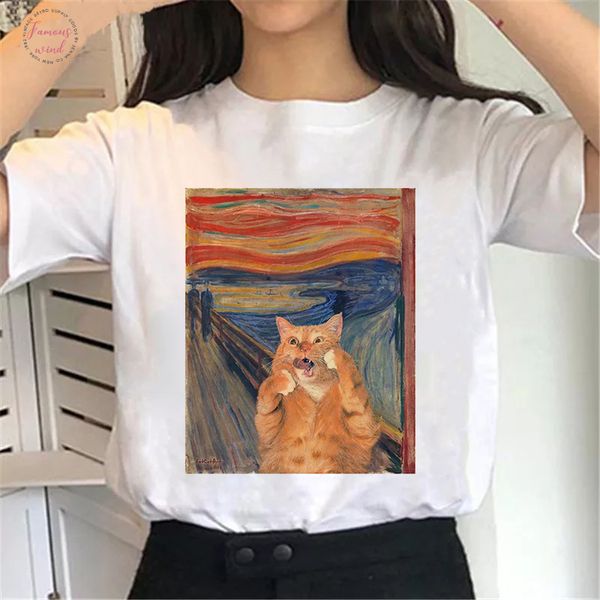 v neck cat art print graphic funny aesthetic t shirt tees women clothes summer short sleeve harajuku cat vintage tshirt streetwear, White
v neck cat art print graphic funny aesthetic t shirt tees women clothes summer short sleeve harajuku cat vintage tshirt streetwear, White