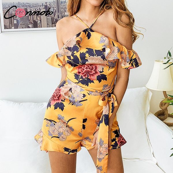 conmoto bohemian halter ruffles short rompers women casual beach summer playsuits bow female playsuit rompers, Black;white
conmoto bohemian halter ruffles short rompers women casual beach summer playsuits bow female playsuit rompers, Black;white