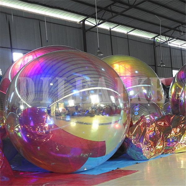 3m Pvc Silver Gold Red Balck White Balloon Inflatable Mirror Ball For Indoor Decoration Wedding Party