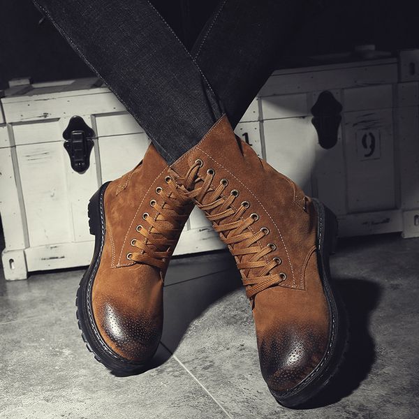 frosted tall tube gradient women men work & safety boots retro british style mid sole lace-up autumn and winter soft male shoes, Black
frosted tall tube gradient women men work & safety boots retro british style mid sole lace-up autumn and winter soft male shoes, Black