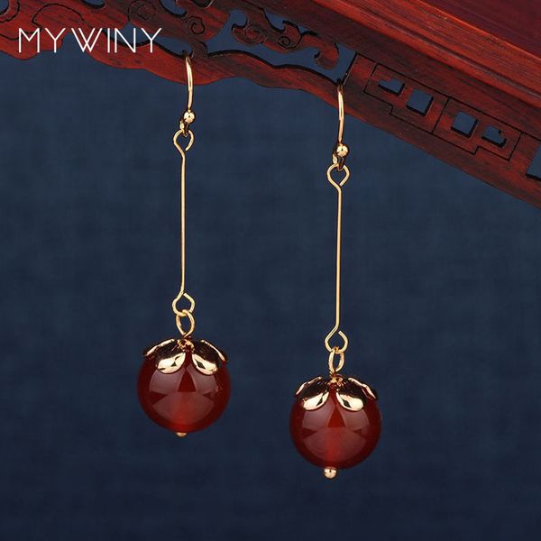 2 colors mywiny new fashion jewelry red nature stones long hook earrings ,handmadecopper flowers simple earrings, Golden
2 colors mywiny new fashion jewelry red nature stones long hook earrings ,handmadecopper flowers simple earrings, Golden
