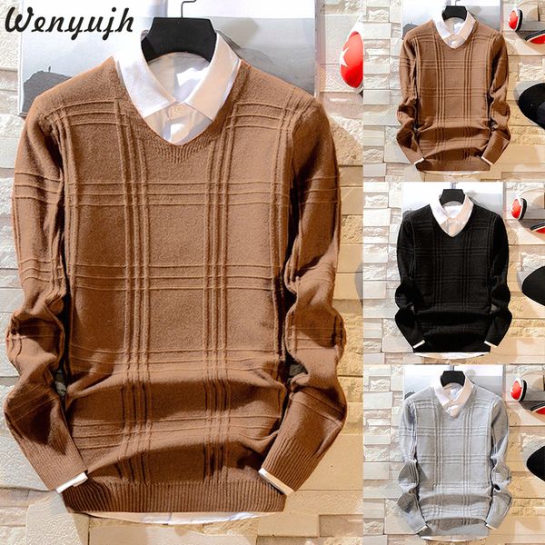 wenyujh mens fashion solid sweater v-neck knit long sleeve pullover knitwear sweater men casual autumn winter pullover warm top, White;black
wenyujh mens fashion solid sweater v-neck knit long sleeve pullover knitwear sweater men casual autumn winter pullover warm top, White;black