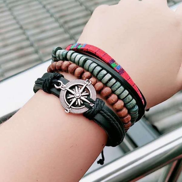 vintage punk compass bracelet men fashions manual weave hand strap 4pcs/set creative multi-layer leather bracelet accessories, Golden;silver
vintage punk compass bracelet men fashions manual weave hand strap 4pcs/set creative multi-layer leather bracelet accessories, Golden;silver