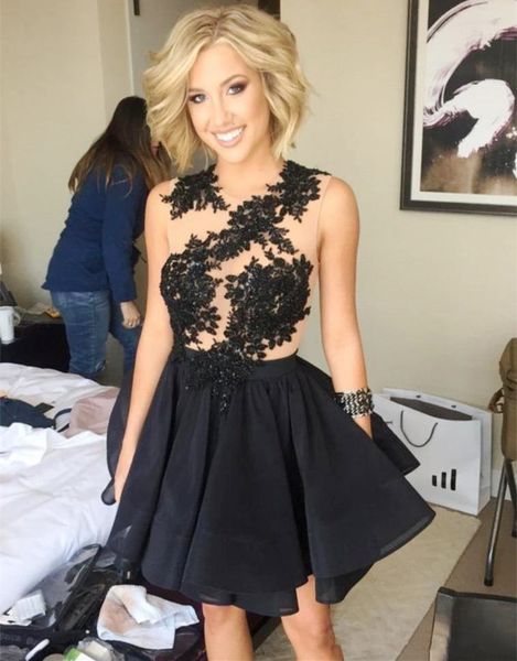 black homecoming dresses back lace applique knee length prom dresses crew sleeveless short formal party dresses custom made prom gowns, Blue;pink
black homecoming dresses back lace applique knee length prom dresses crew sleeveless short formal party dresses custom made prom gowns, Blue;pink