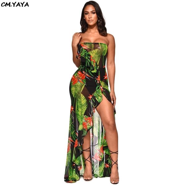 2019 women floral print strapless ruffles high split mermaid mesh floor length dress party club beach maxi dresses k9336, Black;pink
2019 women floral print strapless ruffles high split mermaid mesh floor length dress party club beach maxi dresses k9336, Black;pink