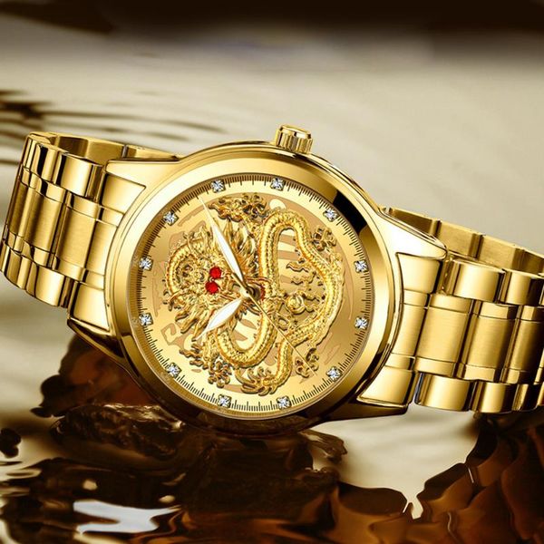 wrist round dial gold dragon calendar quartz luminous waterproof fashion analog men watch stainless steel clock sculpture, Slivery;brown
wrist round dial gold dragon calendar quartz luminous waterproof fashion analog men watch stainless steel clock sculpture, Slivery;brown