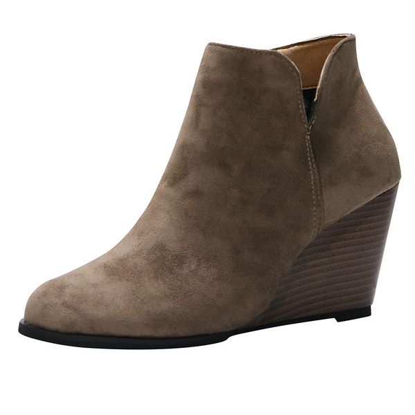 fashion women suede winter boots wedges heel zipper solid color short booties round toe shoes woman snow boots, Black
fashion women suede winter boots wedges heel zipper solid color short booties round toe shoes woman snow boots, Black