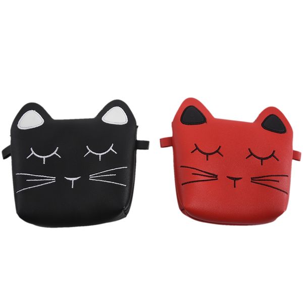 

2 pack little girls purses cute cat shoulder crossbody bag (red and black