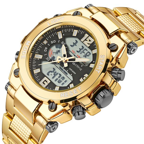 stryve 8014 mens sports watches 12/24 hour electronic clock quartz digital stainless steel luxury watch horloges mannen, Slivery;brown
stryve 8014 mens sports watches 12/24 hour electronic clock quartz digital stainless steel luxury watch horloges mannen, Slivery;brown
