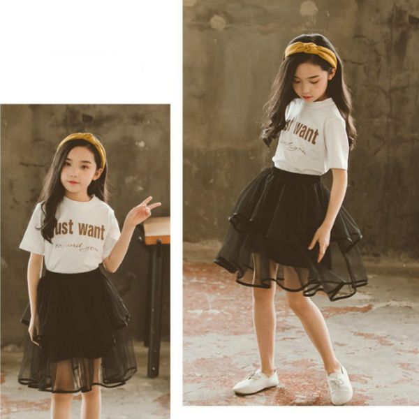 girl fashion dress sets kids casual t-shirts + dress two piece sets girls casual clothing set lace dress brand printed tshirts tees new, White
girl fashion dress sets kids casual t-shirts + dress two piece sets girls casual clothing set lace dress brand printed tshirts tees new, White