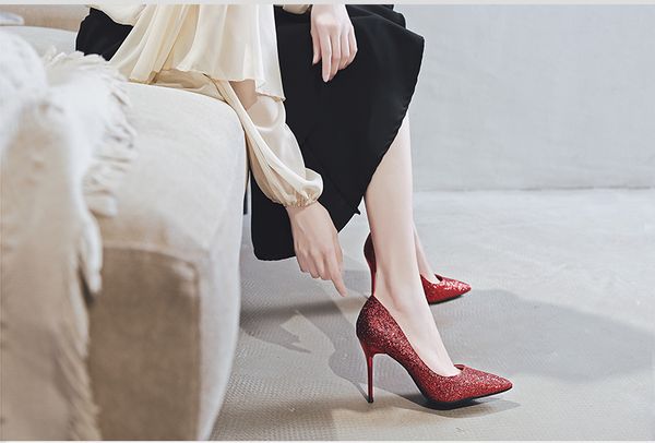 new fashion high heels shoes women pumps thin heel classic white shallow mouth pointed sequins prom wedding shoes blue red, Black
new fashion high heels shoes women pumps thin heel classic white shallow mouth pointed sequins prom wedding shoes blue red, Black