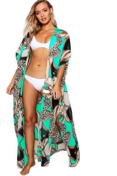 boohoo chain print maxi beach kimono femme blue, Blue;gray 
boohoo chain print maxi beach kimono femme blue, Blue;gray
