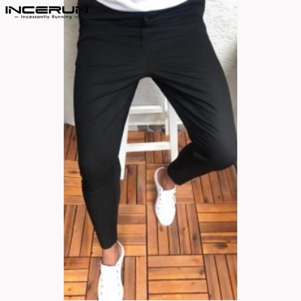 incerun men casual pants button slim fit solid color joggers pencil trousers men fashion streetwear business pants pantalon, Black
incerun men casual pants button slim fit solid color joggers pencil trousers men fashion streetwear business pants pantalon, Black