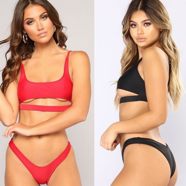 women's split solid color hollow women's bikini split bikini swimsuit solid color hollow swimsuit, White;black
women's split solid color hollow women's bikini split bikini swimsuit solid color hollow swimsuit, White;black