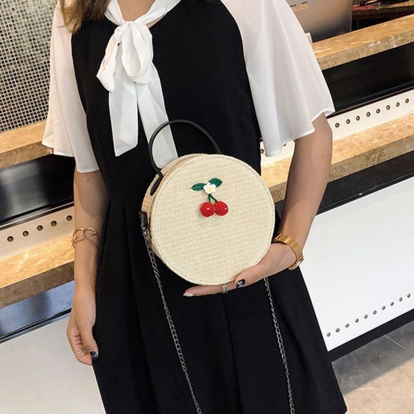 2020 women casual versatile cute cherry woven decoration retro zipper metal chain soft messenger bags round bag bolsa feminina
2020 women casual versatile cute cherry woven decoration retro zipper metal chain soft messenger bags round bag bolsa feminina