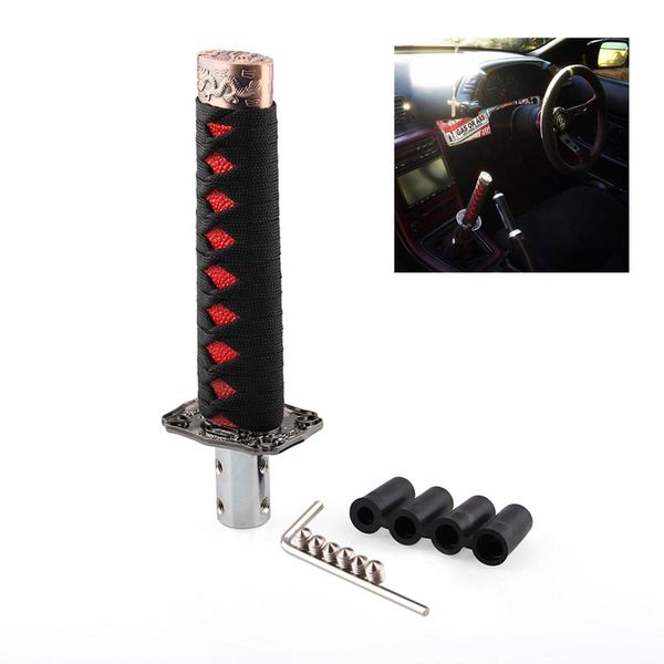 universal samurai sword gear stick shift knob shifter katana metal black+red 15cm jdm
universal samurai sword gear stick shift knob shifter katana metal black+red 15cm jdm