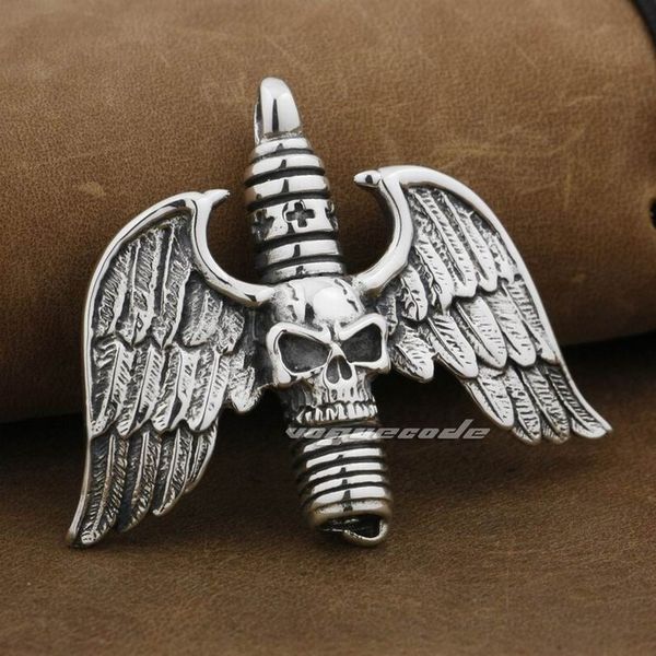 925 sterling silver skull cross wing mens biker rock punk pendant 9f028 just pendant
925 sterling silver skull cross wing mens biker rock punk pendant 9f028 just pendant