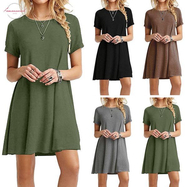women chiffon solid green brown dress short sleeve female casual loose dresses chic knee length vestidos drop shipping, Black;gray
women chiffon solid green brown dress short sleeve female casual loose dresses chic knee length vestidos drop shipping, Black;gray