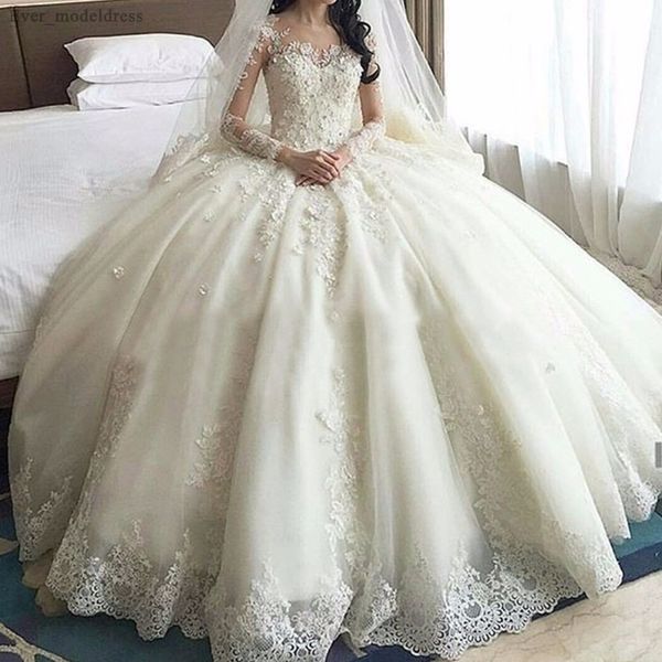 long sleeve lace ball gown wedding dresses 2022 luxury ball gown appliques court train illusion back vestido de noiva robe de mari211r, White
long sleeve lace ball gown wedding dresses 2022 luxury ball gown appliques court train illusion back vestido de noiva robe de mari211r, White