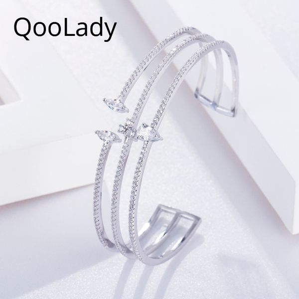 bangle qoolady exquisite unique design micro pave white cubic zirconia setting wide women fashion korean bijoux k014, Black
bangle qoolady exquisite unique design micro pave white cubic zirconia setting wide women fashion korean bijoux k014, Black
