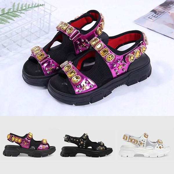 leather and mesh sandal with crystals 2019 womens luxury designer sandals triple black white lady summer casual flat slipper fashion slide
leather and mesh sandal with crystals 2019 womens luxury designer sandals triple black white lady summer casual flat slipper fashion slide