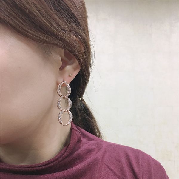 chunky fashion rosegold or rhodium color plating stone paving big curve chain drop earrings for women girl fashion jewelry, Silver
chunky fashion rosegold or rhodium color plating stone paving big curve chain drop earrings for women girl fashion jewelry, Silver