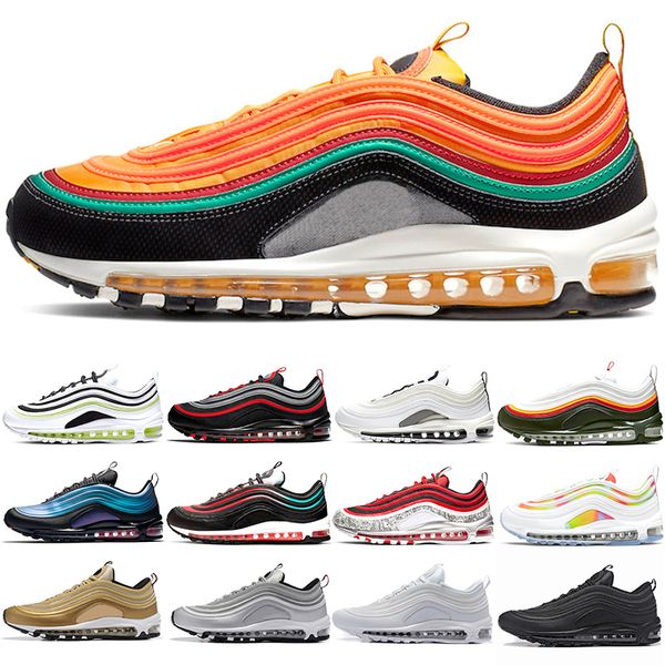 97 running shoes men women sunburst bred triple black white silver gold bullet south beach fashion mens trainers sport sneaker size 36-45
97 running shoes men women sunburst bred triple black white silver gold bullet south beach fashion mens trainers sport sneaker size 36-45