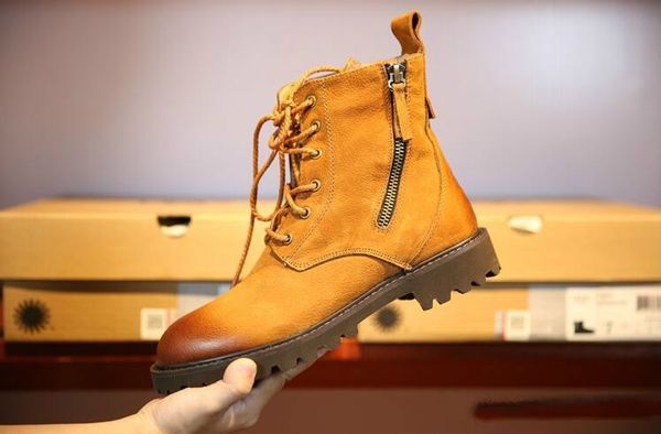 2020 new british style genuine leather women and men motorcycle boots high martin boots old vintage boots retro botas mujer, Black
2020 new british style genuine leather women and men motorcycle boots high martin boots old vintage boots retro botas mujer, Black