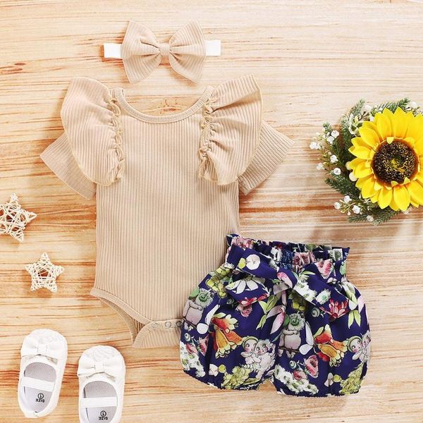 summer newborn baby girl clothes set solid color short sleeve ruffle romper flower short pants headband 3pcs infant outfits, White
summer newborn baby girl clothes set solid color short sleeve ruffle romper flower short pants headband 3pcs infant outfits, White