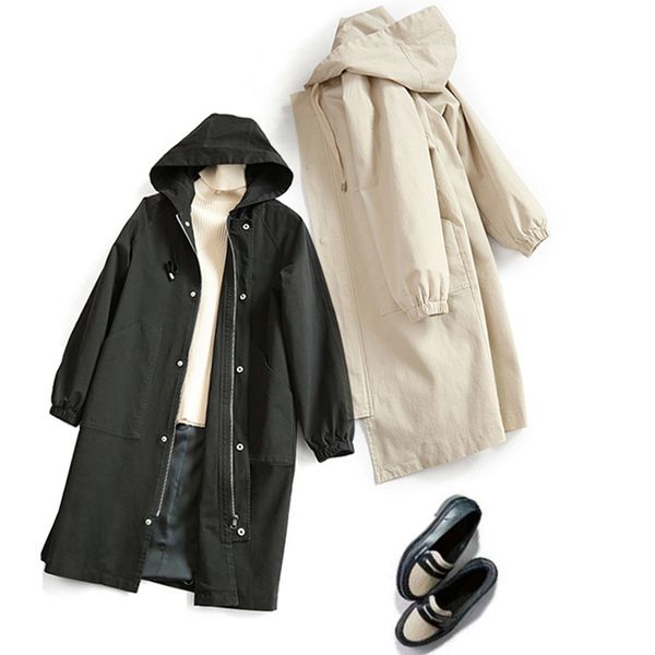 autumn women trench new 2020 hooded zipper solid bat sleeved female casual style fashion slim trench women l368, Tan;black
autumn women trench new 2020 hooded zipper solid bat sleeved female casual style fashion slim trench women l368, Tan;black