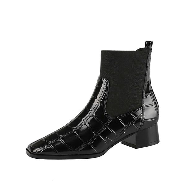 2019 chic women boots shiny pu leather autumn winter shoes woman spuare toe block heels ankle boots female botas zapatos mujer, Black
2019 chic women boots shiny pu leather autumn winter shoes woman spuare toe block heels ankle boots female botas zapatos mujer, Black