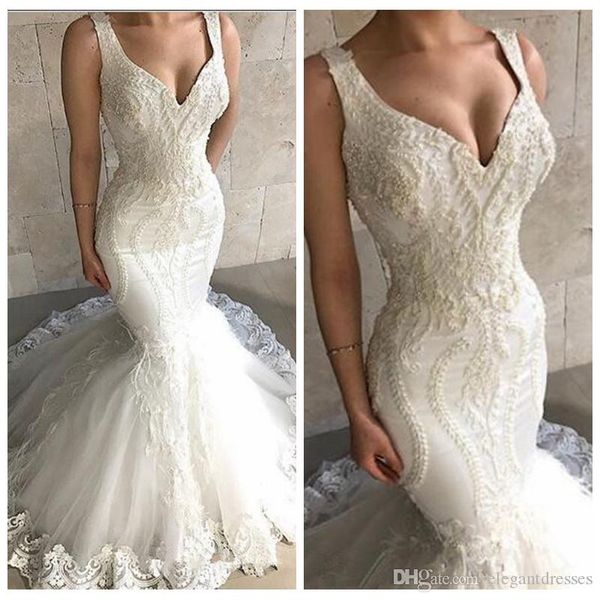 gorgeous slim mermaid wedding dresses v-neck lace appliques with feather adorned bridal gowns formal spring long vestidos de novia custom, White
gorgeous slim mermaid wedding dresses v-neck lace appliques with feather adorned bridal gowns formal spring long vestidos de novia custom, White