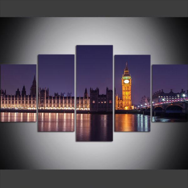 5 piece large size canvas wall art pictures creative night london westminster poster art print oil painting for living room
5 piece large size canvas wall art pictures creative night london westminster poster art print oil painting for living room