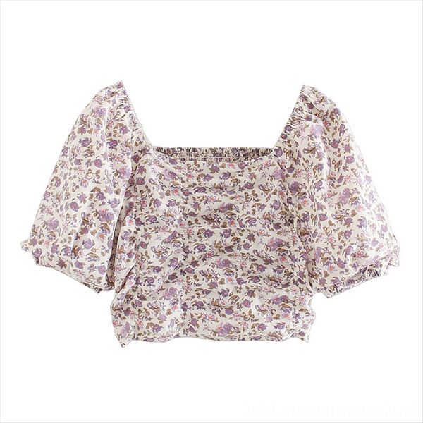 french sweet wind 2020 square collar bubble sleeve pastoral shirt wind umbilical fold floral shirt short sleeve top, White
french sweet wind 2020 square collar bubble sleeve pastoral shirt wind umbilical fold floral shirt short sleeve top, White