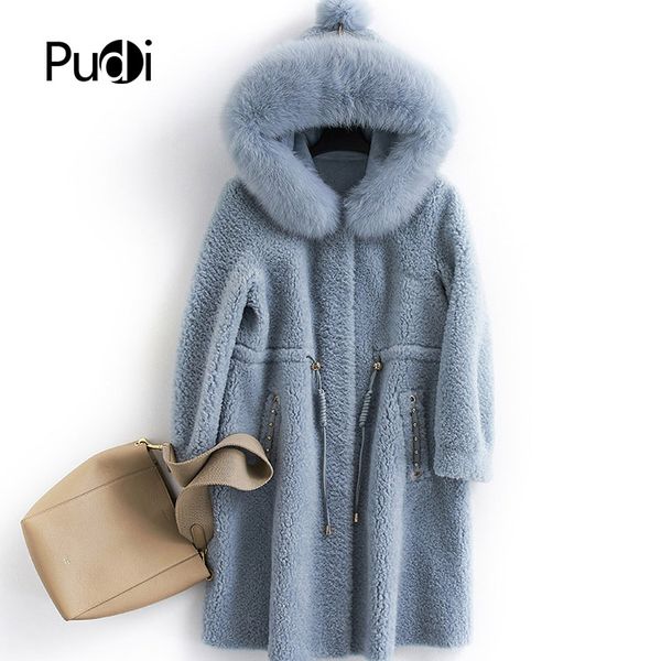 pudi b1810106 women's winter warm real wool fur jacket hood collar leisure girl coat lady jacket overcoat, Black
pudi b1810106 women's winter warm real wool fur jacket hood collar leisure girl coat lady jacket overcoat, Black